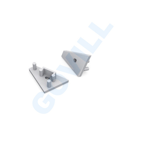 TOPMET 83980040 LED profil végzáró Corner10, lyukas, ezüst